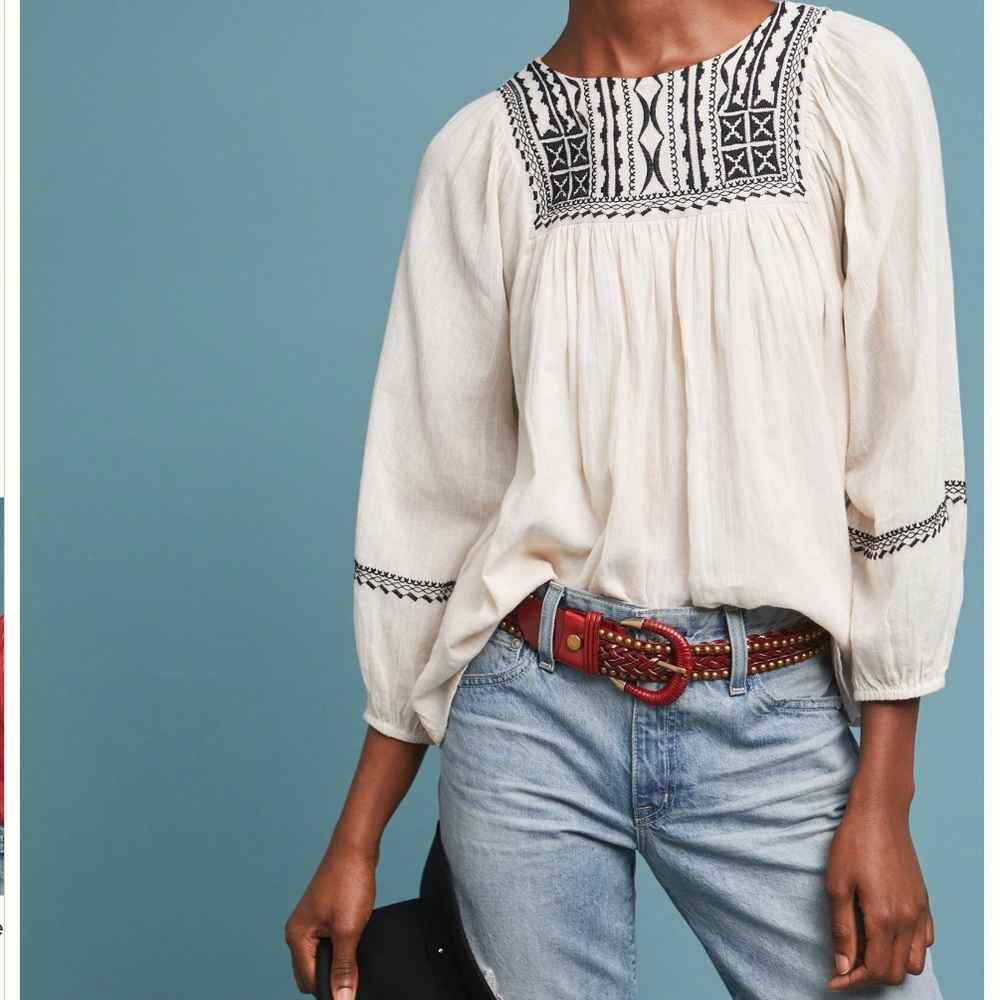Velvet peasant blouse